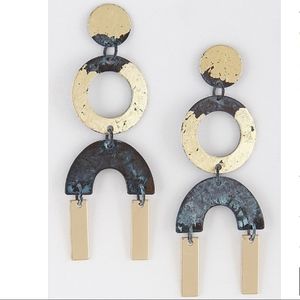 Black and Gold Oxidized Earrings